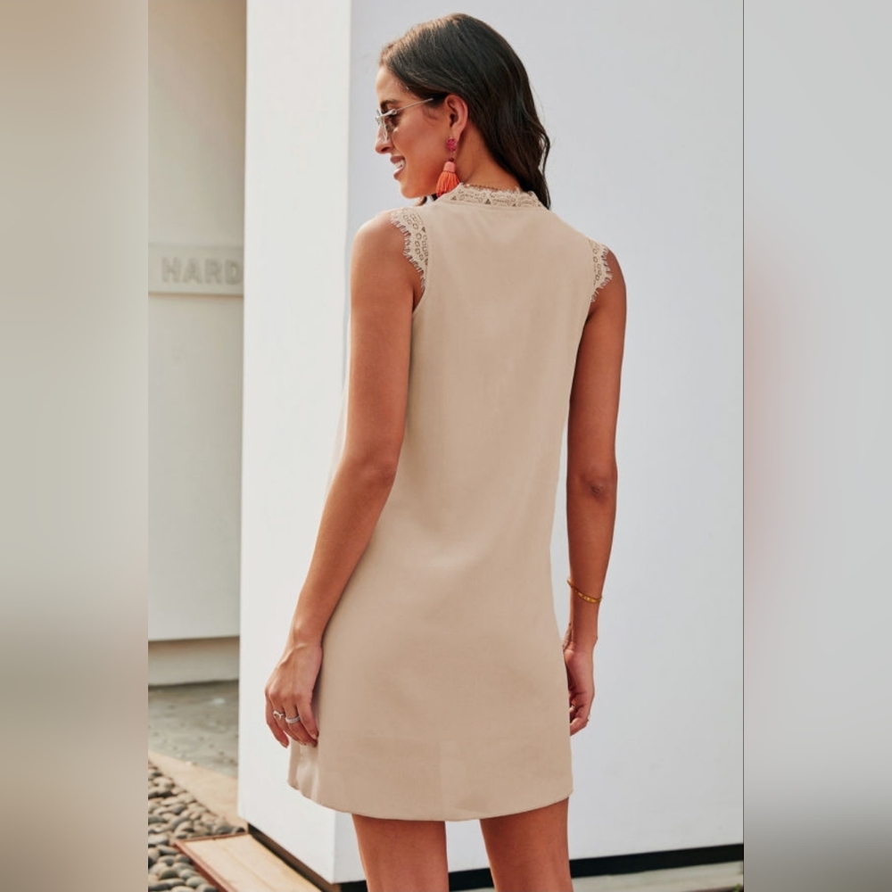 V Neck Sleeveless Mini Dress - Picture 3 of 6